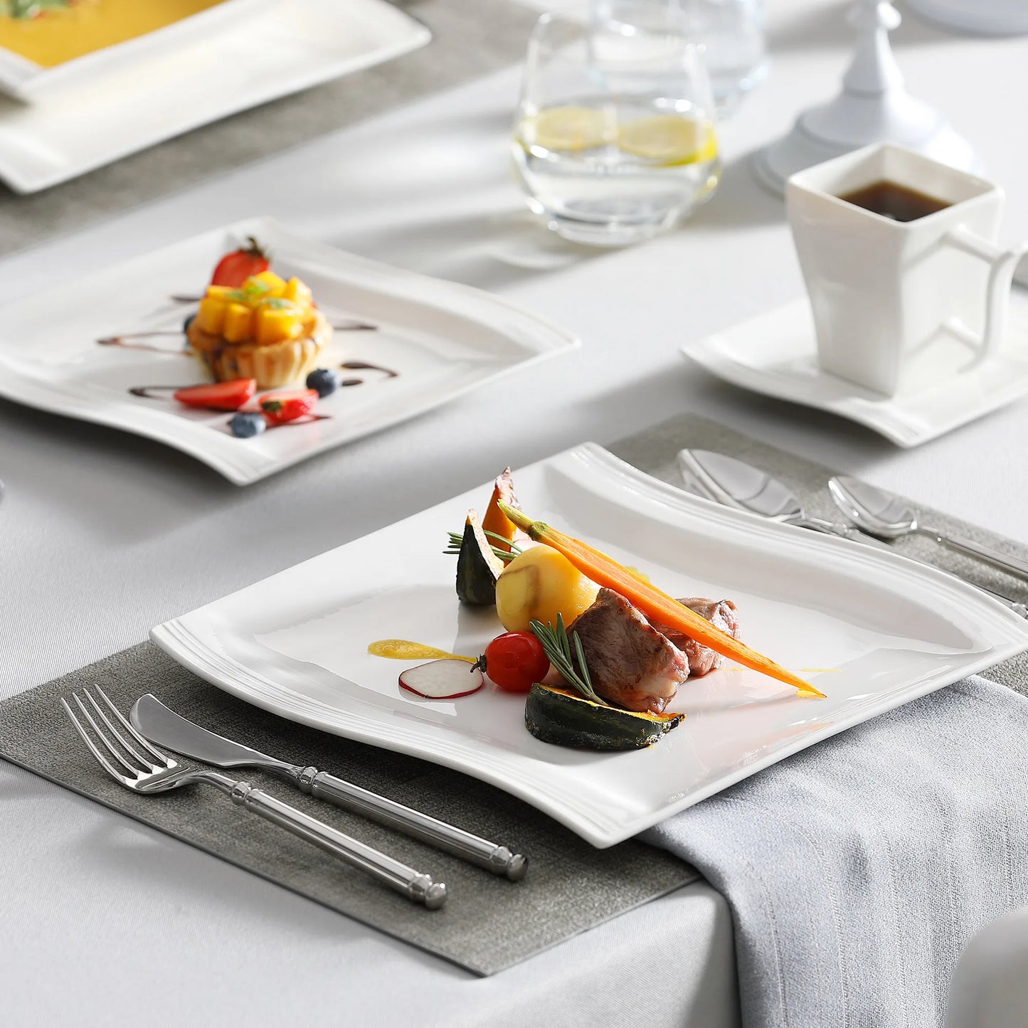 Assiette Blanche en Porcelaine - Lot de 6