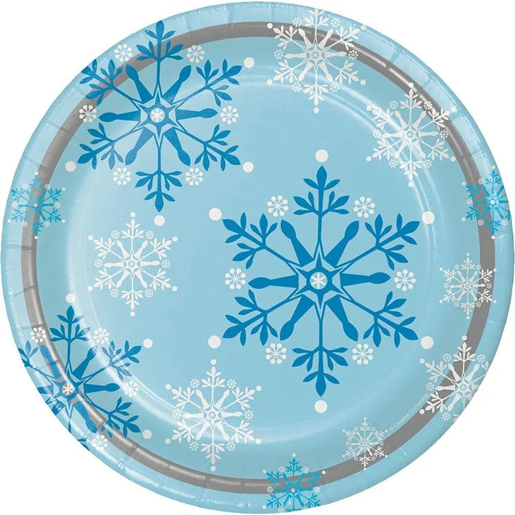 Assiette Jetable Flocons de Neige - Lot de 10