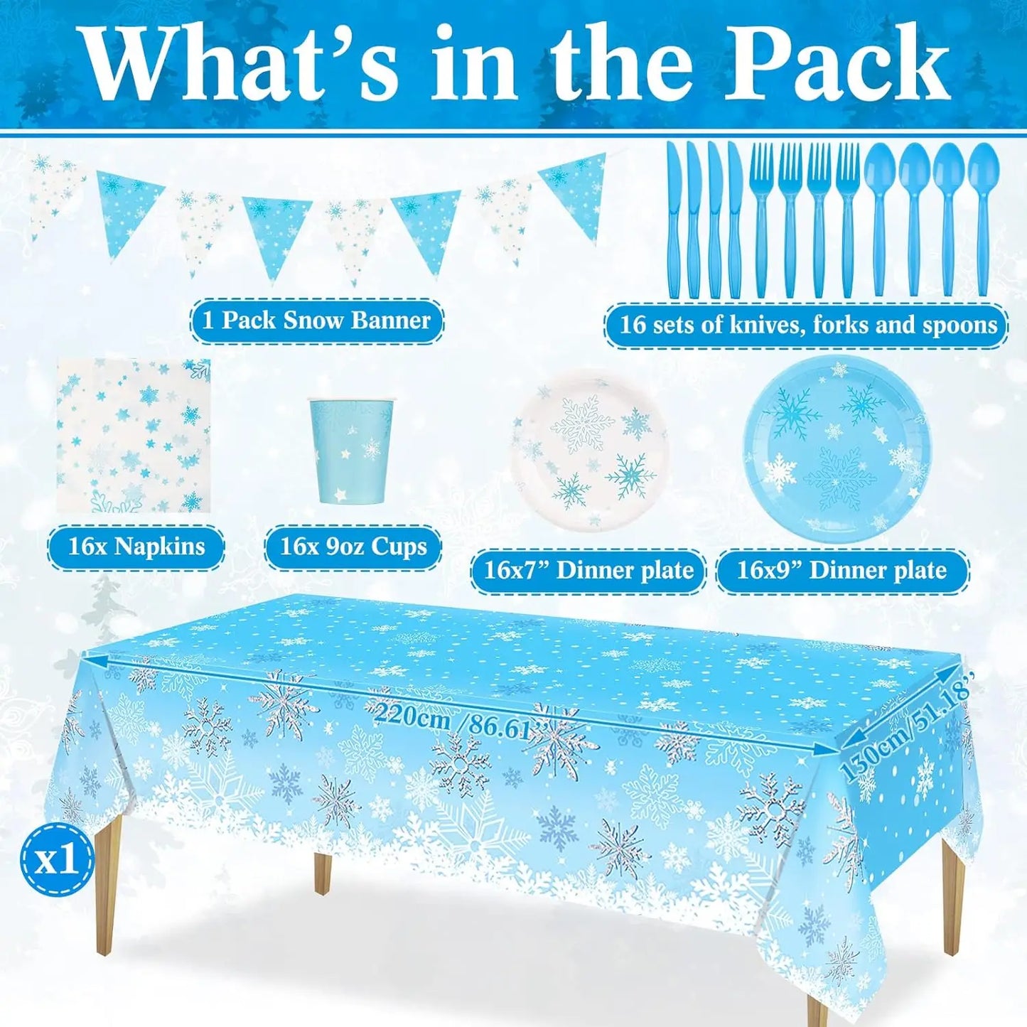 Assiette Jetable Flocons de Neige - Lot de 10