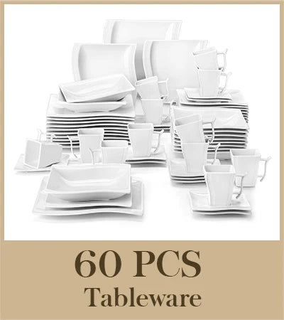 Assiette Blanche en Porcelaine - Lot de 6