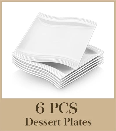 Assiette Blanche en Porcelaine - Lot de 6