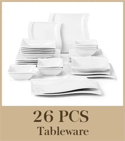 Assiette Blanche en Porcelaine - Lot de 6