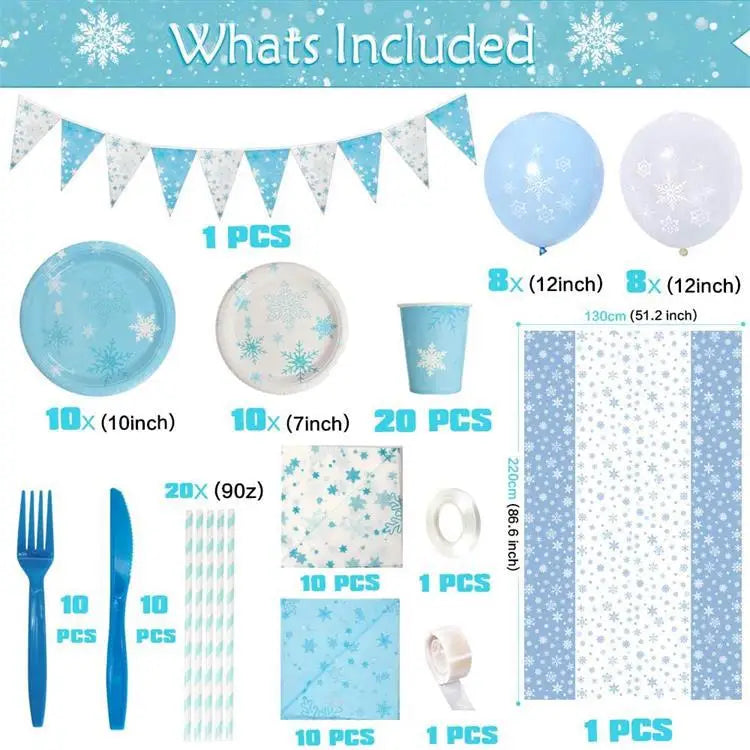 Assiette Jetable Flocons de Neige - Lot de 10