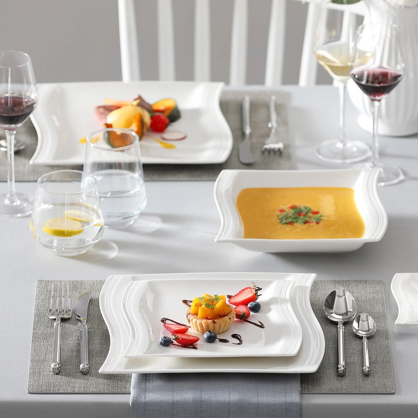 Assiette Blanche en Porcelaine - Lot de 6