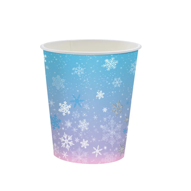 Assiette Jetable Flocons de Neige - Lot de 10