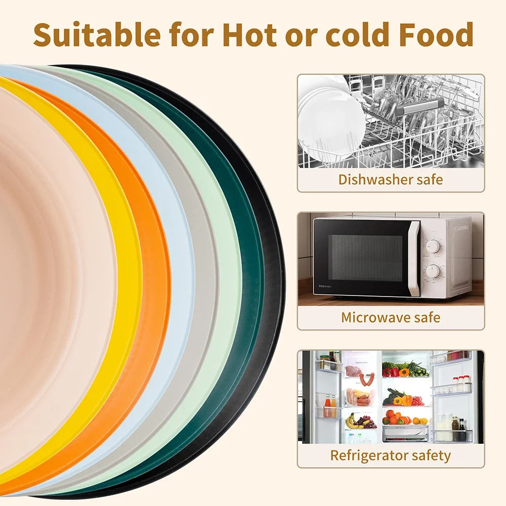 Assiette Colorée en Plastique - Lot de 4
