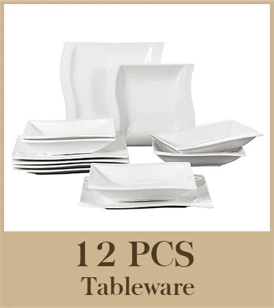 Assiette Blanche en Porcelaine - Lot de 6