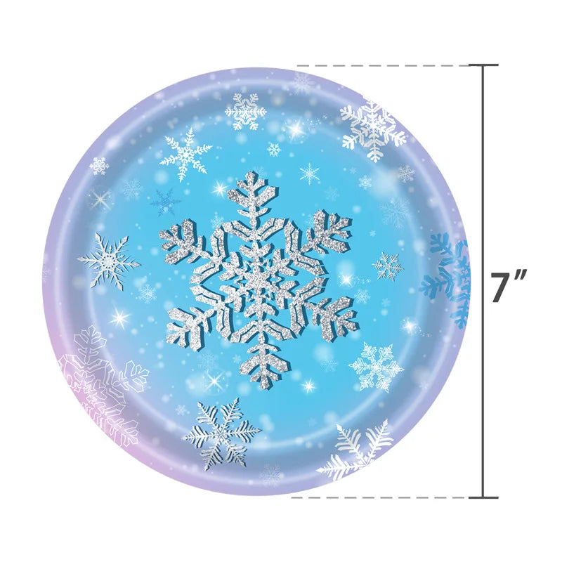Assiette Jetable Flocons de Neige - Lot de 10