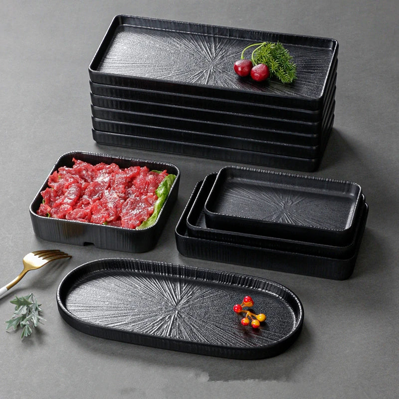 Assiette Rectangulaire Noire