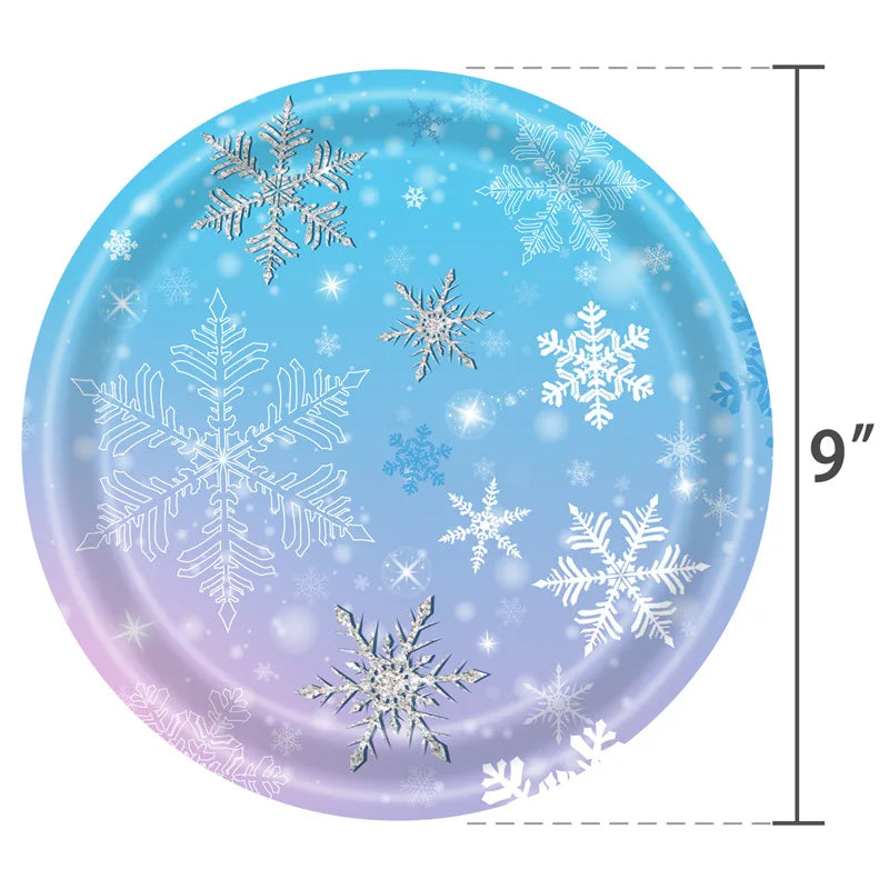 Assiette Jetable Flocons de Neige - Lot de 10
