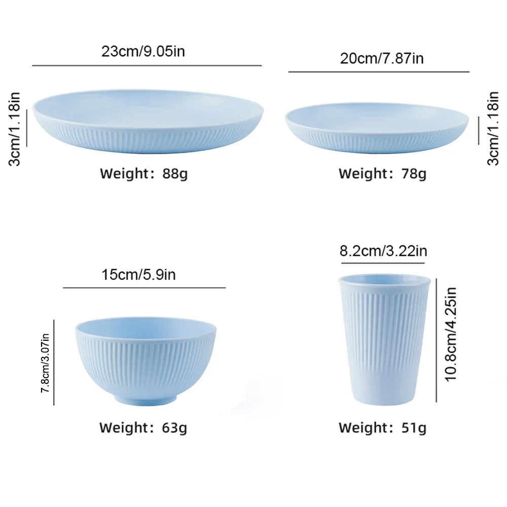 Assiette Colorée en Plastique - Lot de 4