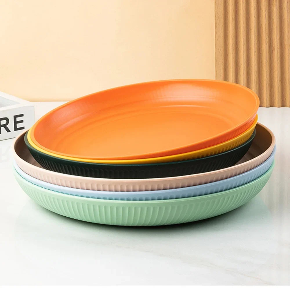 Assiette Colorée en Plastique - Lot de 4
