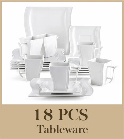Assiette Blanche en Porcelaine - Lot de 6