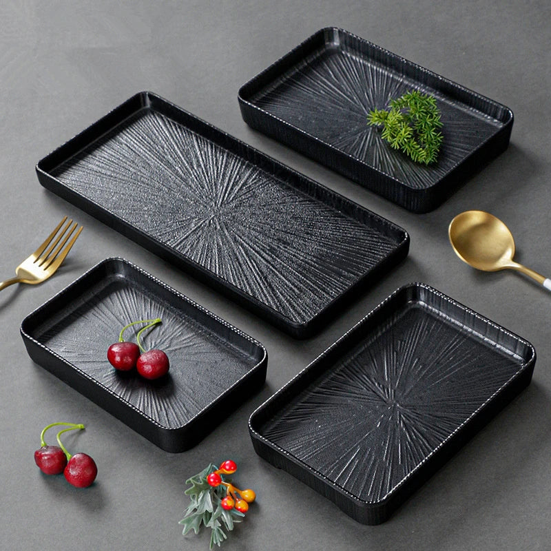 Assiette Rectangulaire Noire