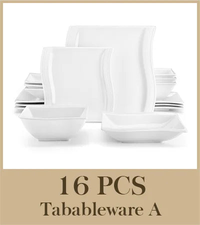 Assiette Blanche en Porcelaine - Lot de 6
