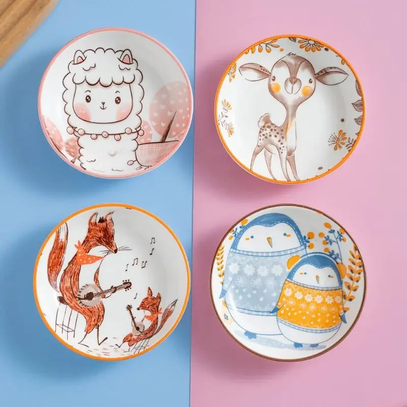 Assiette Animaux Enfants - Lot de 4
