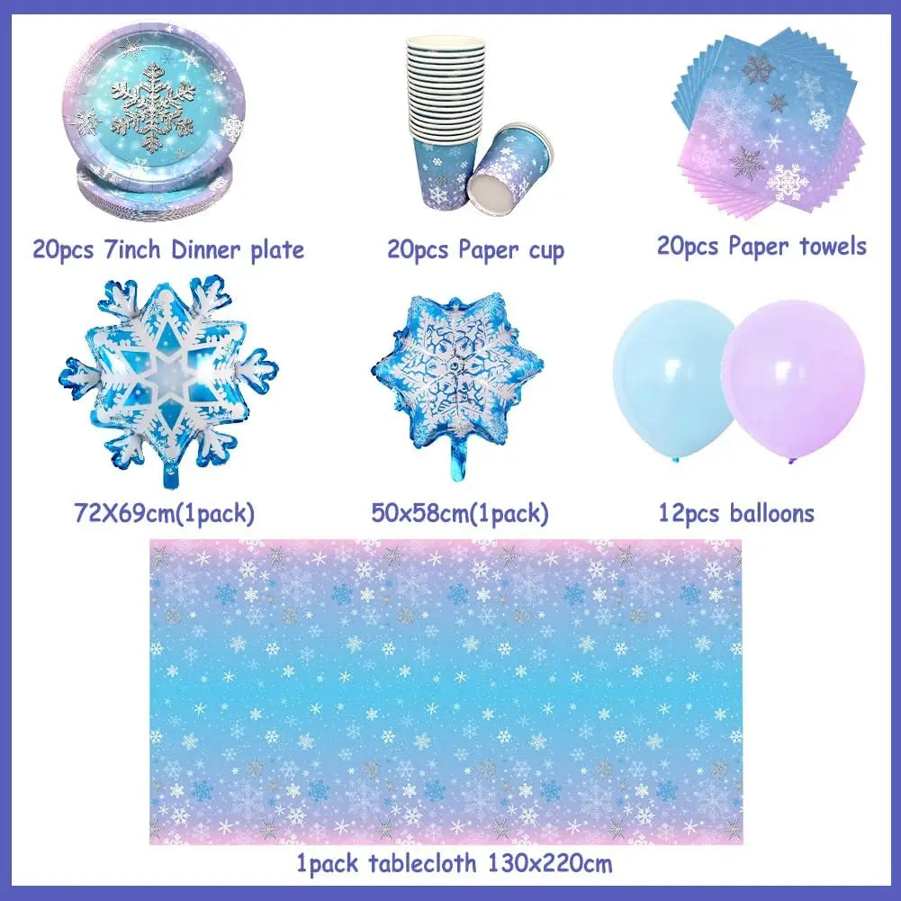 Assiette Jetable Flocons de Neige - Lot de 10