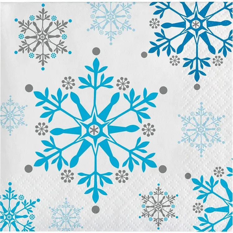 Assiette Jetable Flocons de Neige - Lot de 10