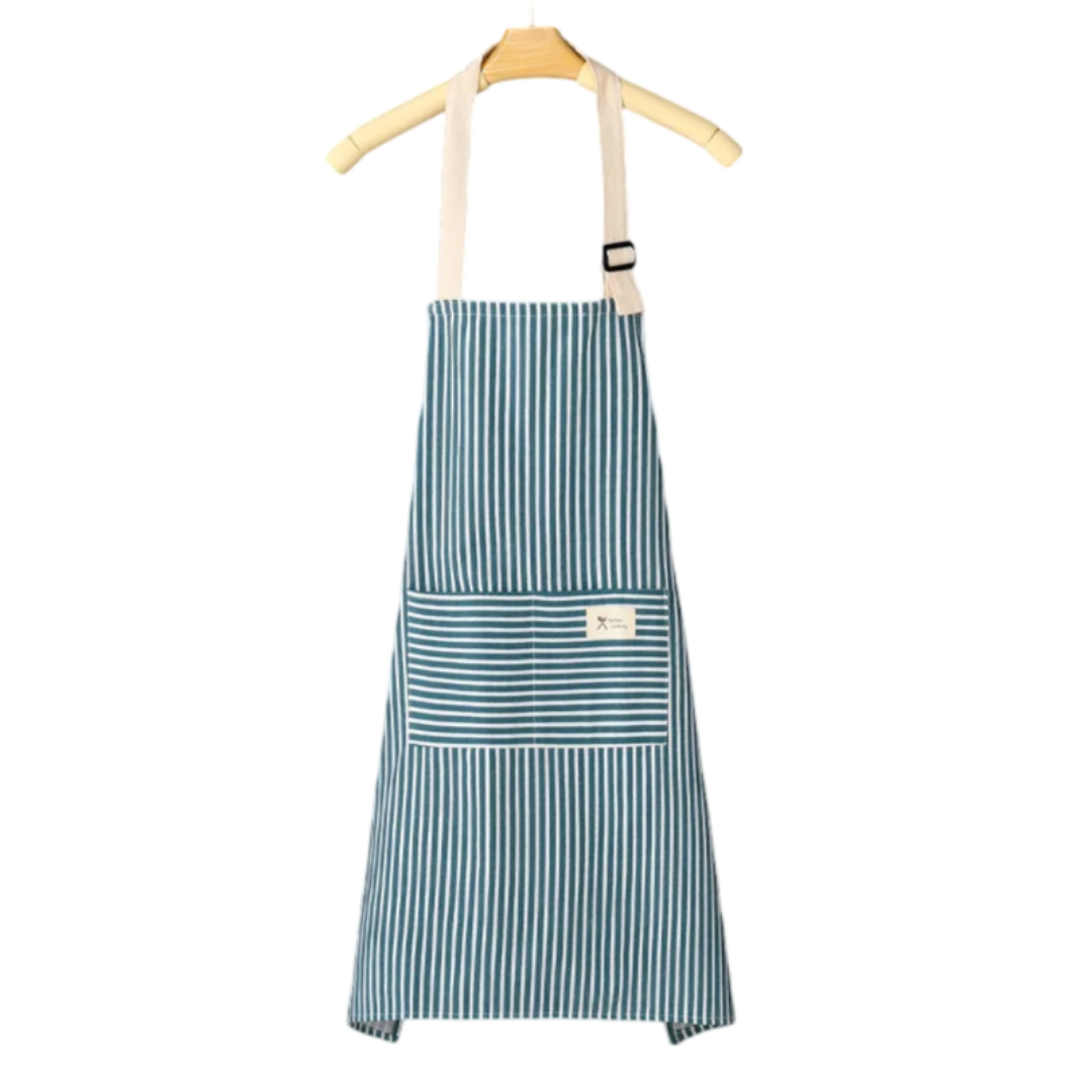 Tablier Cuisine Raye Lin Bleu