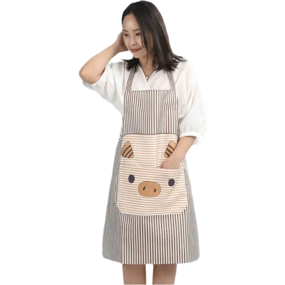 Tablier de Cuisine Cochon Gris