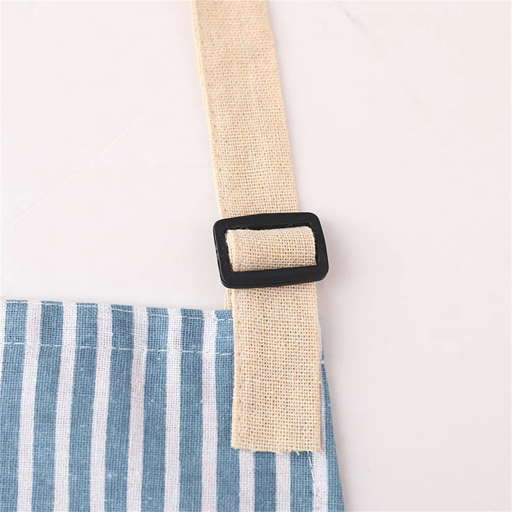 Tablier de Cuisine Coton Bleu Rayure