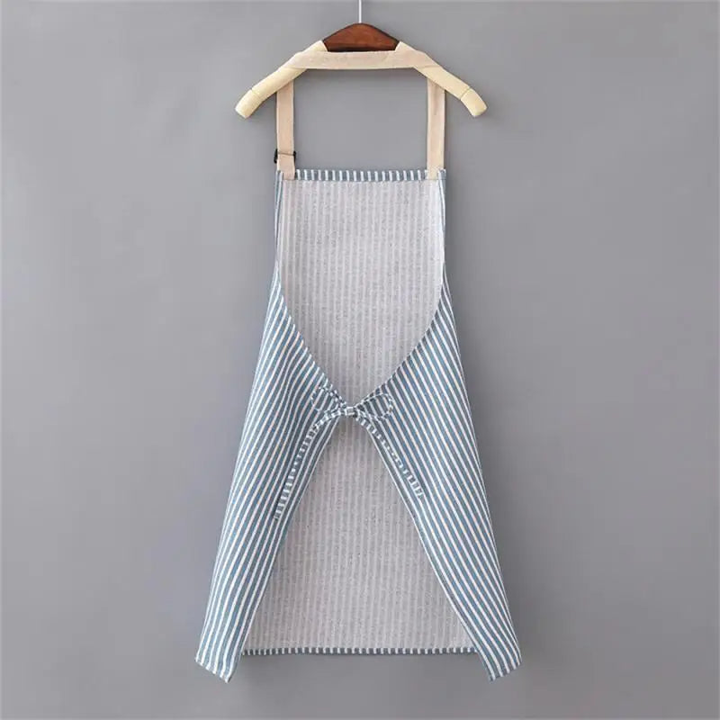 Tablier de Cuisine Rayure Bleu Coton