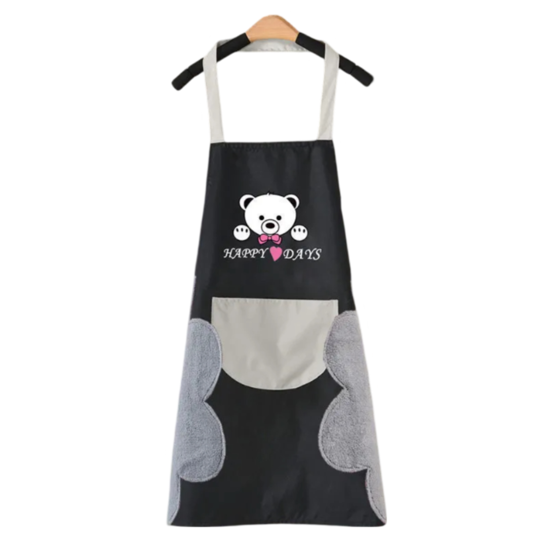 Tablier de cuisine motif ours Noir