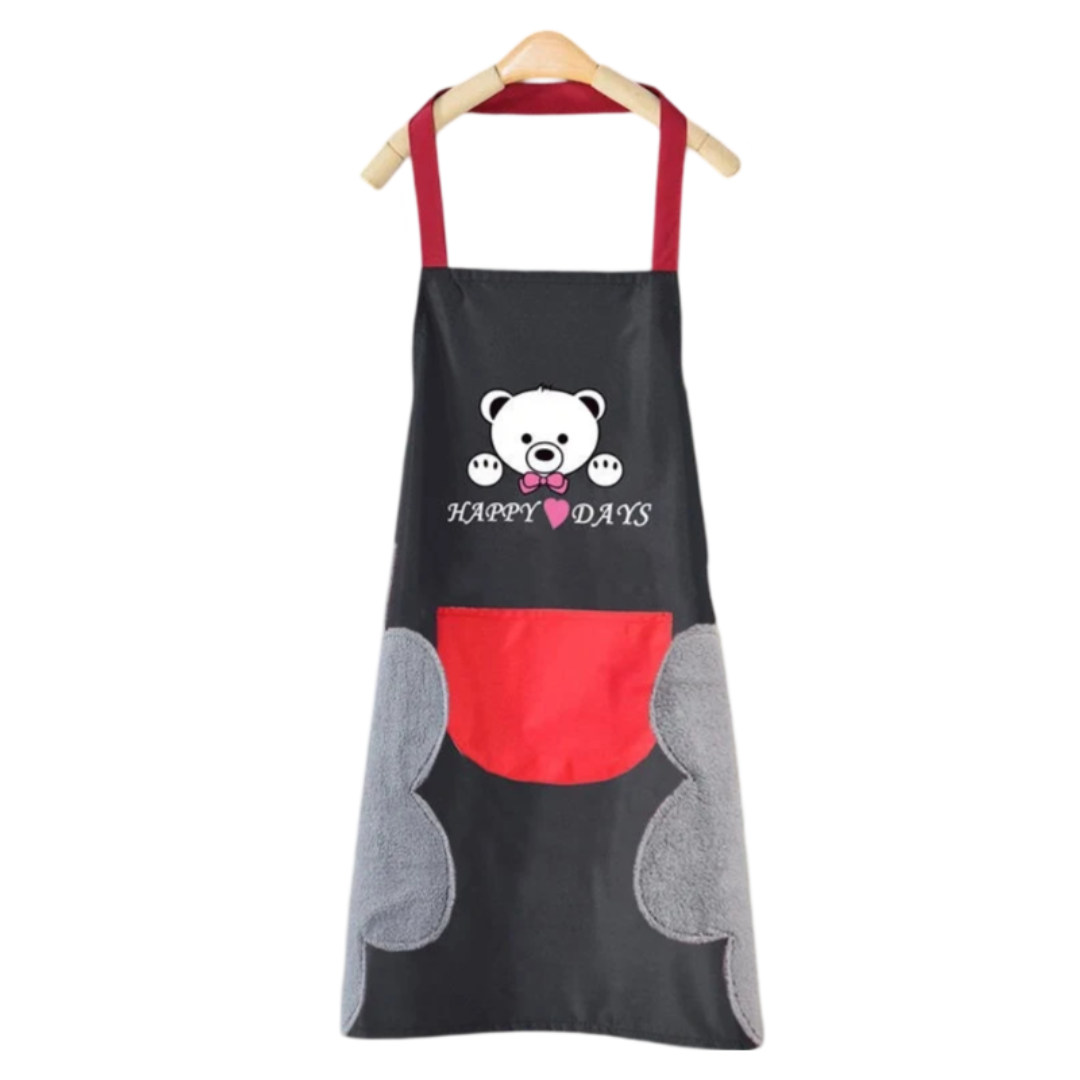 Tablier de cuisine motif ours Rouge