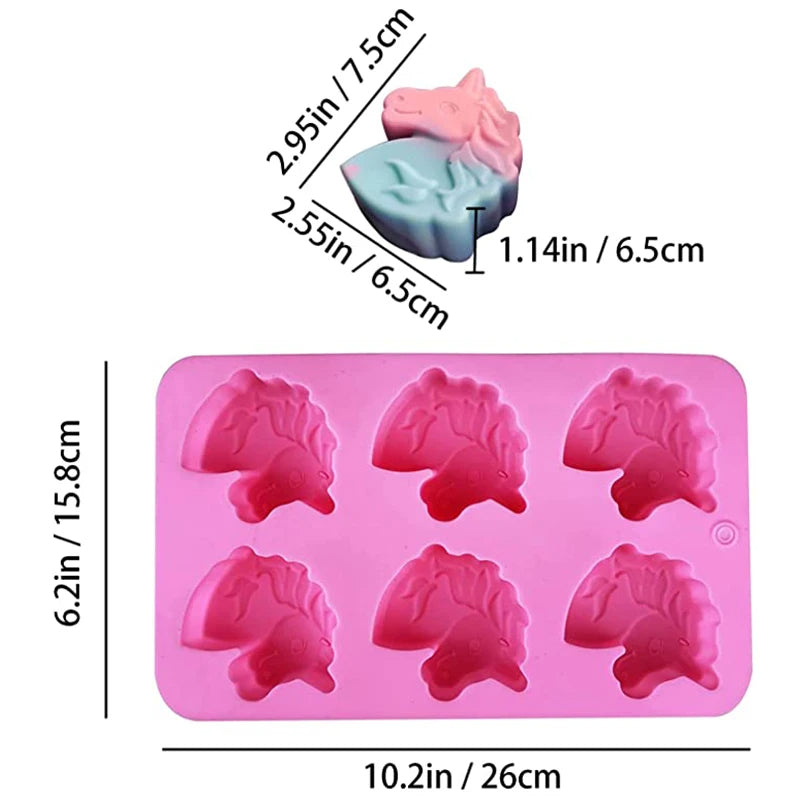 Moule Silicone 6 Mini Gâteau Licorne