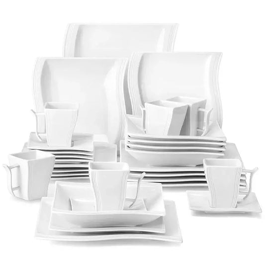 Assiette Blanche en Porcelaine - Lot de 6