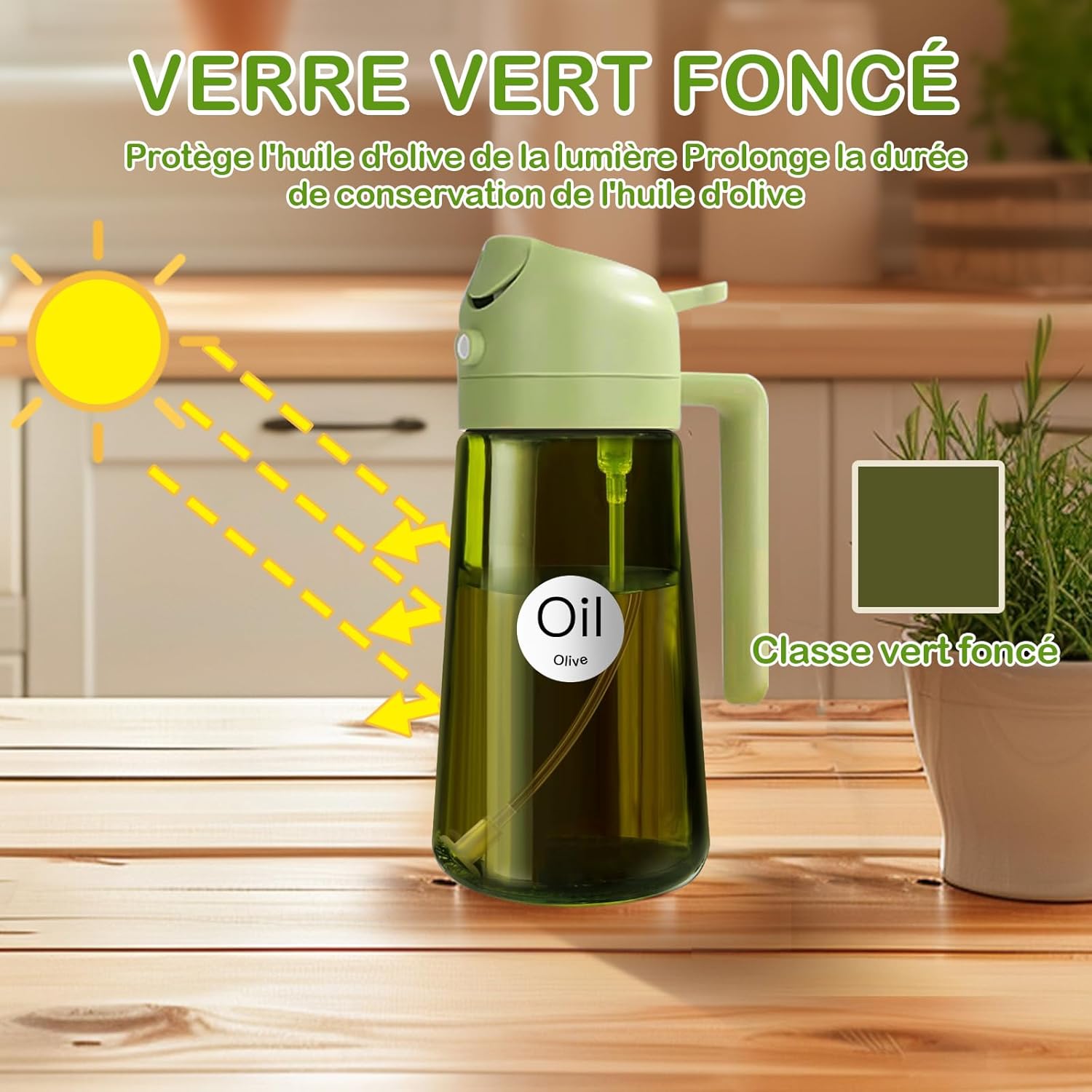 Distributeur Huile Verre Teinte