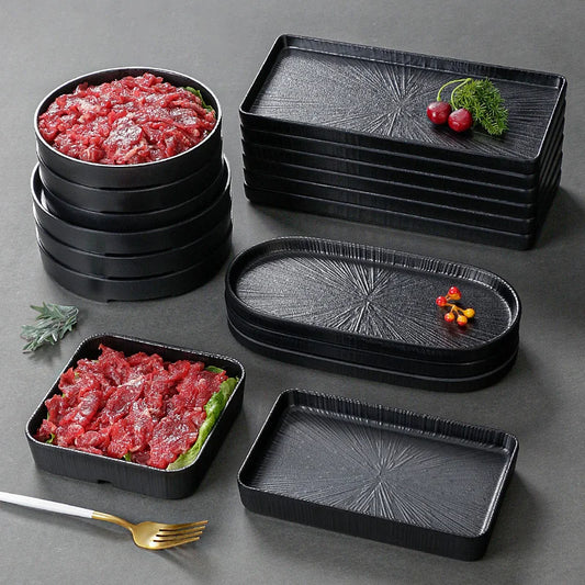 Assiette Rectangulaire Noire