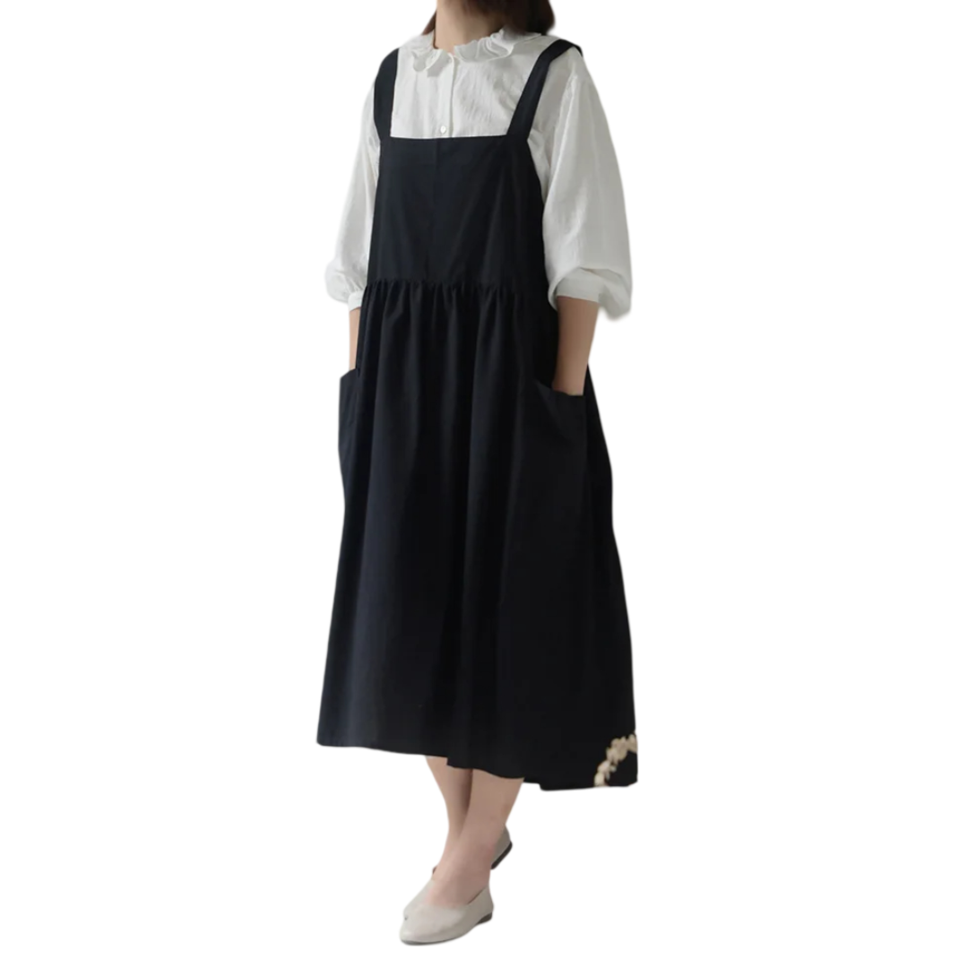 Tablier de Cuisine Lin Noir Femme