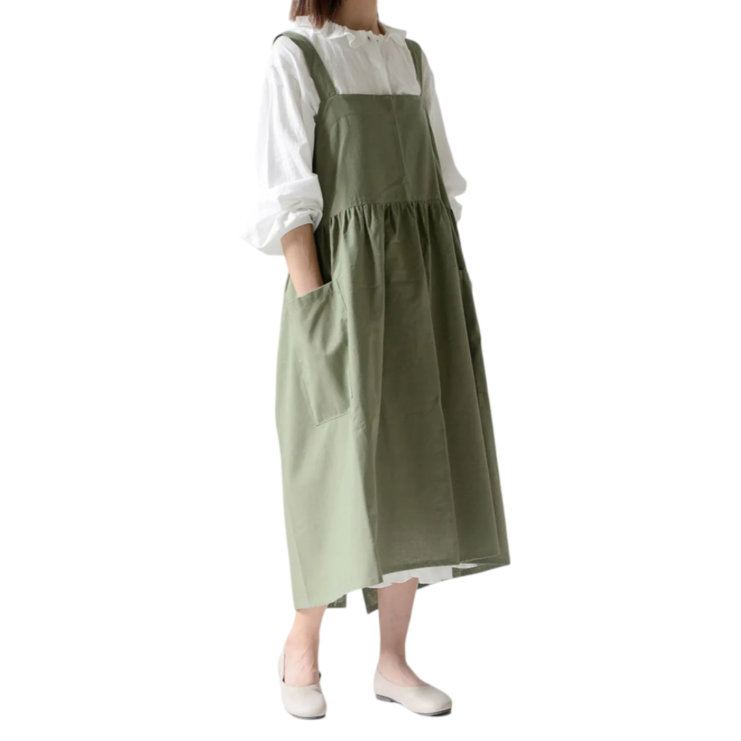Tablier de Cuisine Lin Vert Femme