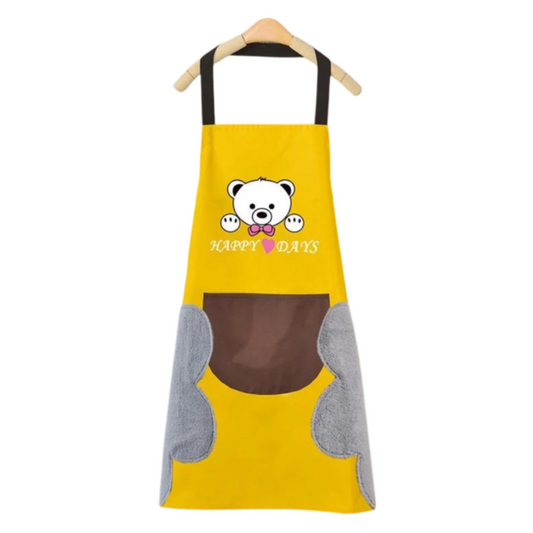 Tablier de cuisine motif ours Jaune