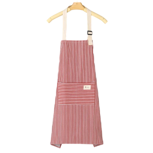 Tablier de cuisine raye en lin