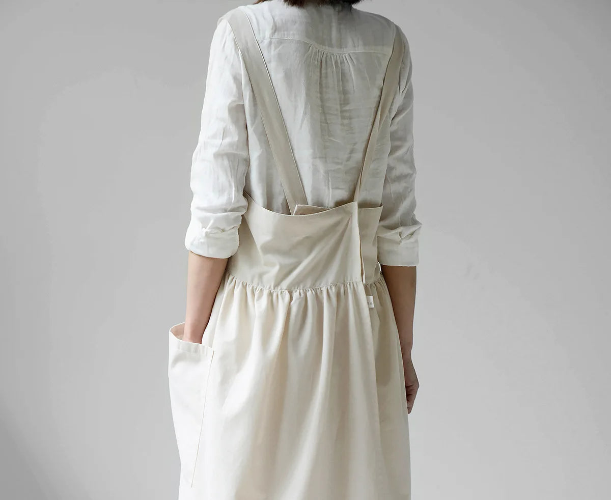 Tablier en lin femme ajustable