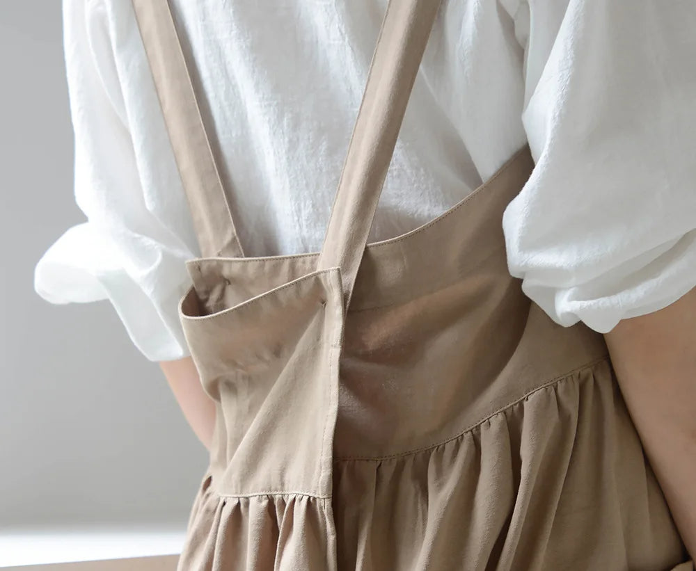 Tablier femme en lin lavable